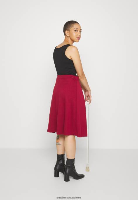 mulheres saia plissada vermelha F4BZ0D780 Anna Field