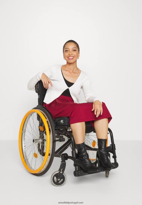 mulheres saia plissada vermelha F4BZ0D780 Anna Field