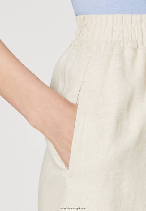 mulheres bermuda linho mix bege F4BZ0D857 Anna Field