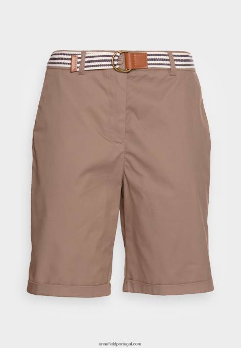 mulheres shorts taupe F4BZ0D859 Anna Field