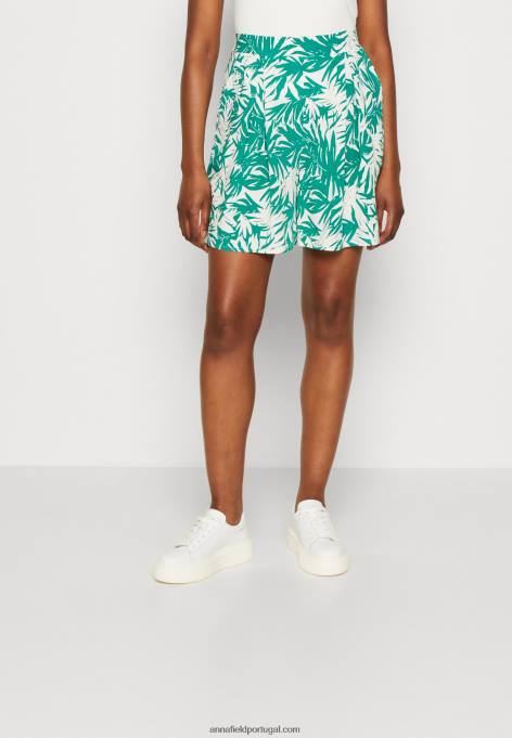 mulheres shorts verde/off white F4BZ0D861 Anna Field