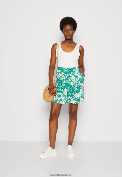 mulheres shorts verde/off white F4BZ0D861 Anna Field