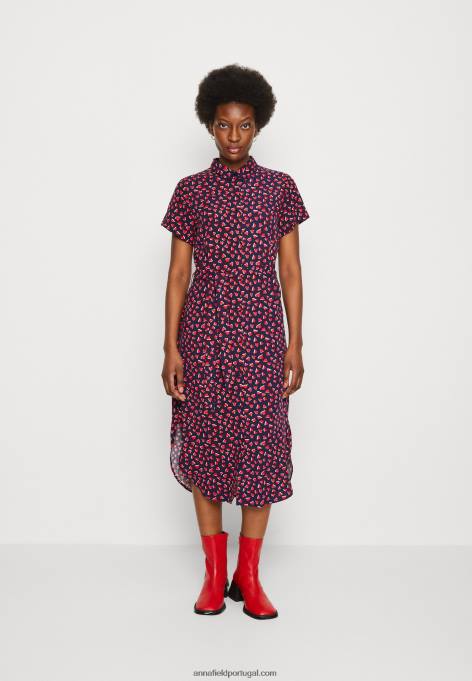 mulheres camisa vestido azul escuro/vermelho F4BZ0D91 Anna Field