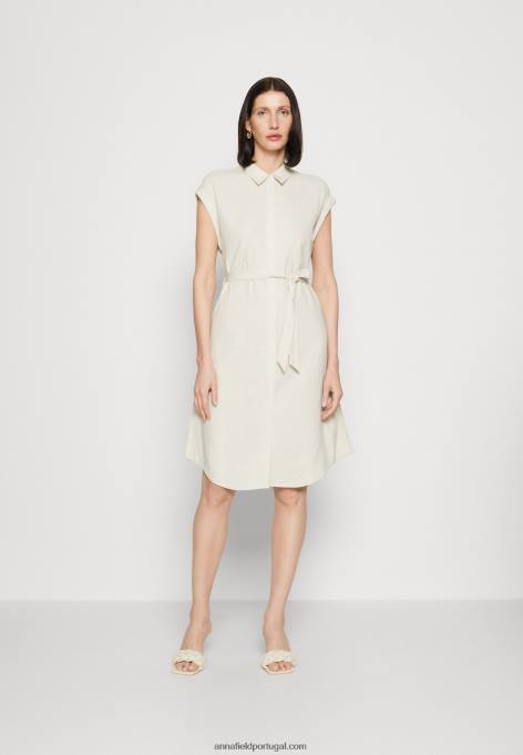 mulheres camisa vestido bege F4BZ0D82 Anna Field