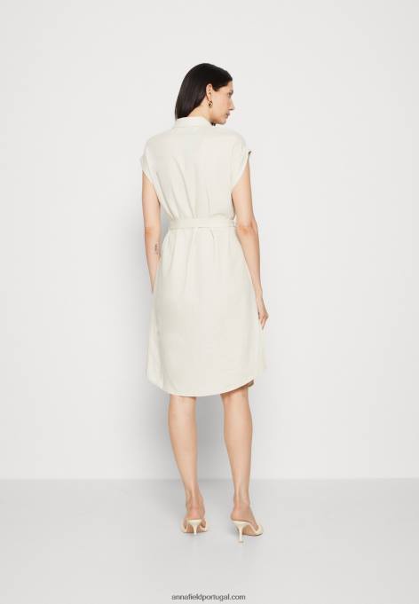 mulheres camisa vestido bege F4BZ0D82 Anna Field