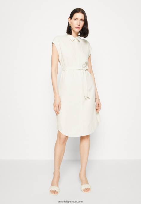 mulheres camisa vestido bege F4BZ0D82 Anna Field