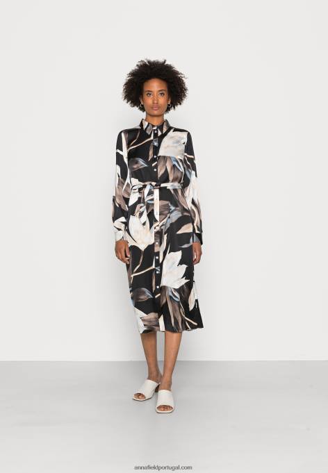 mulheres camisa vestido preto/multicolorido F4BZ0D93 Anna Field