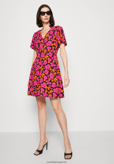 mulheres camisa vestido rosa/laranja F4BZ0D90 Anna Field