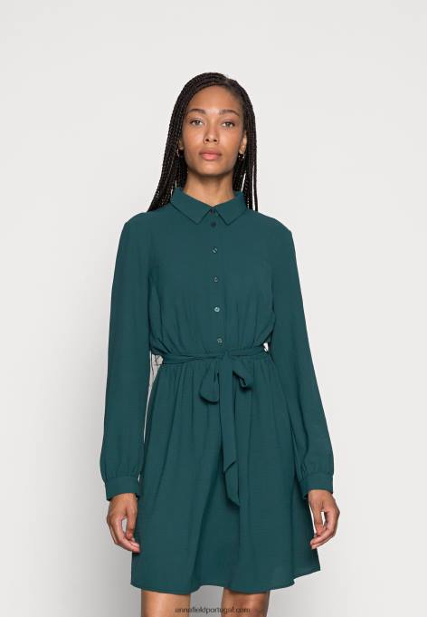 mulheres camisa vestido verde escuro F4BZ0D83 Anna Field