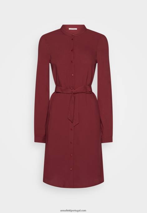 mulheres camisa vestido vermelho escuro F4BZ0D84 Anna Field