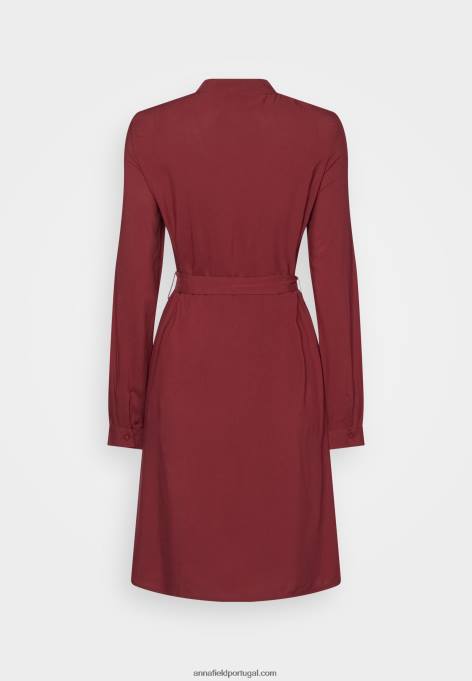 mulheres camisa vestido vermelho escuro F4BZ0D84 Anna Field