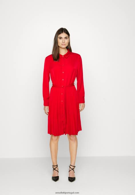 mulheres camisa vestido vermelho escuro F4BZ0D85 Anna Field