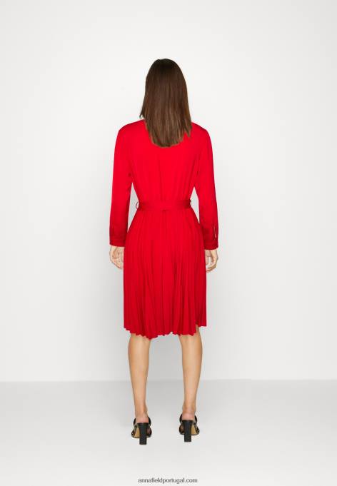 mulheres camisa vestido vermelho escuro F4BZ0D85 Anna Field
