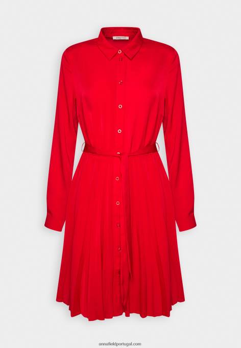 mulheres camisa vestido vermelho escuro F4BZ0D85 Anna Field