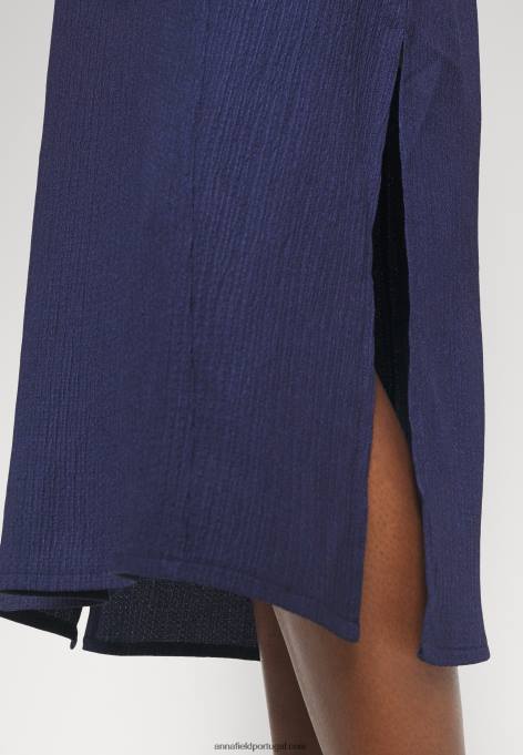 mulheres frente v vestido maxi vestido de praia azul F4BZ0D220 Anna Field