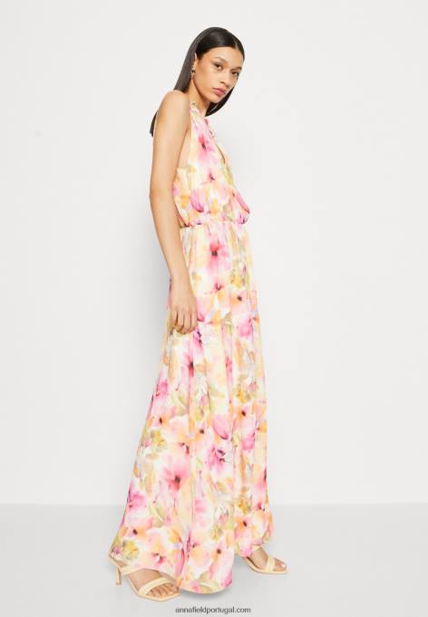mulheres maxi vestido branco/rosa F4BZ0D223 Anna Field