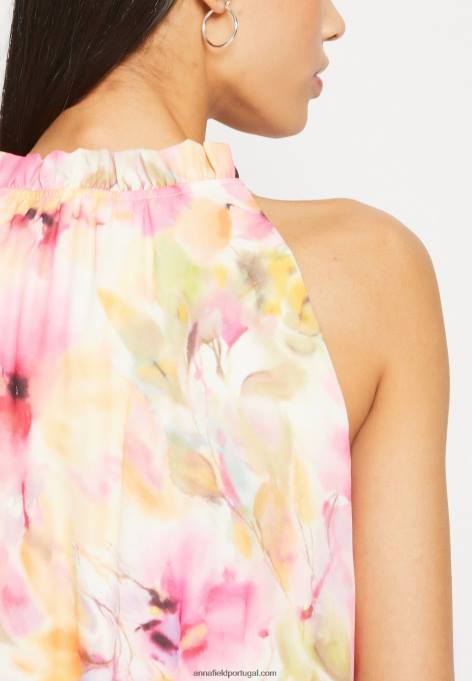 mulheres maxi vestido branco/rosa F4BZ0D223 Anna Field