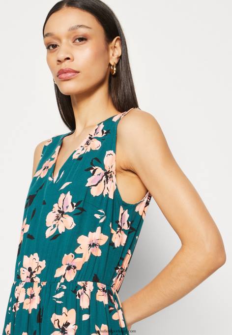 mulheres maxi vestido verde escuro/rosa F4BZ0D224 Anna Field