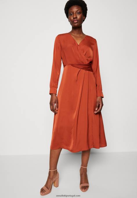 mulheres vestido de coquetel vestido de festa marrom F4BZ0D54 Anna Field