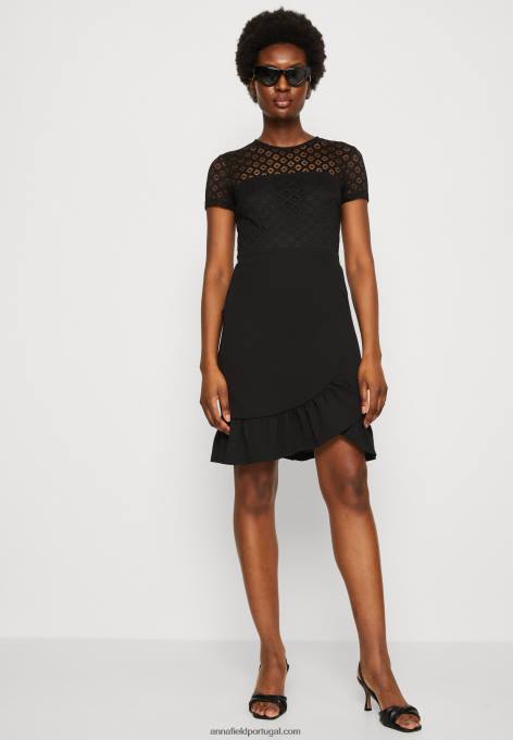 mulheres vestido de coquetel vestido de festa preto F4BZ0D60 Anna Field