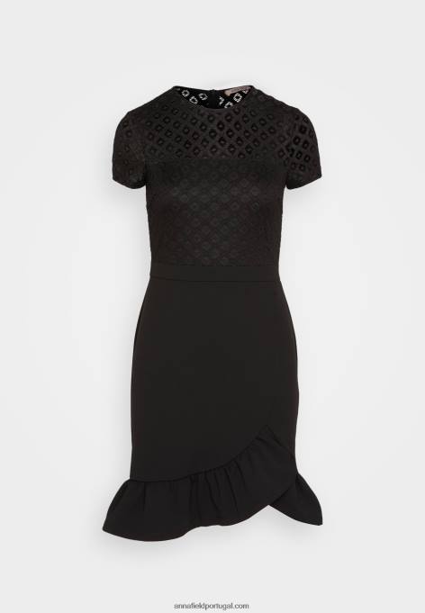 mulheres vestido de coquetel vestido de festa preto F4BZ0D60 Anna Field