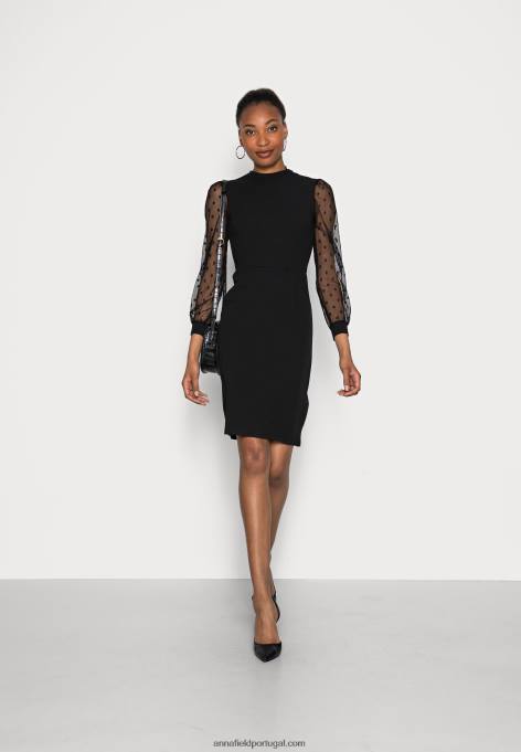 mulheres vestido de coquetel vestido de festa preto F4BZ0D70 Anna Field