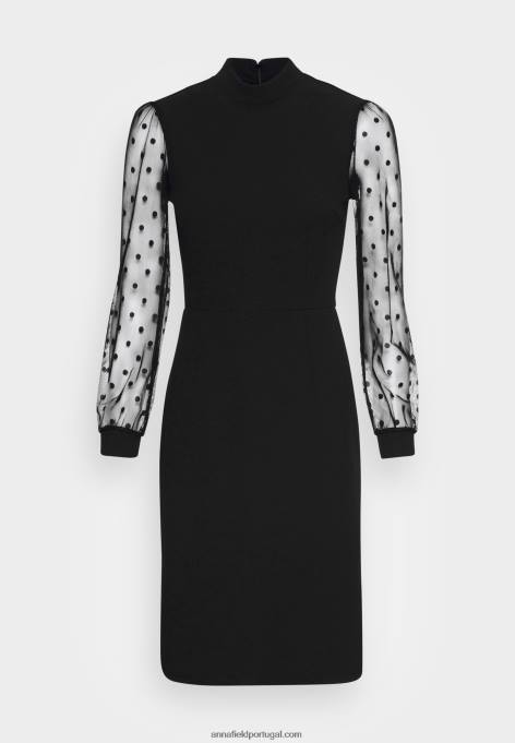 mulheres vestido de coquetel vestido de festa preto F4BZ0D70 Anna Field