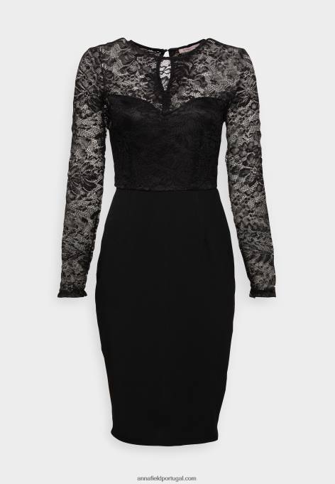 mulheres vestido de coquetel vestido de festa preto F4BZ0D72 Anna Field