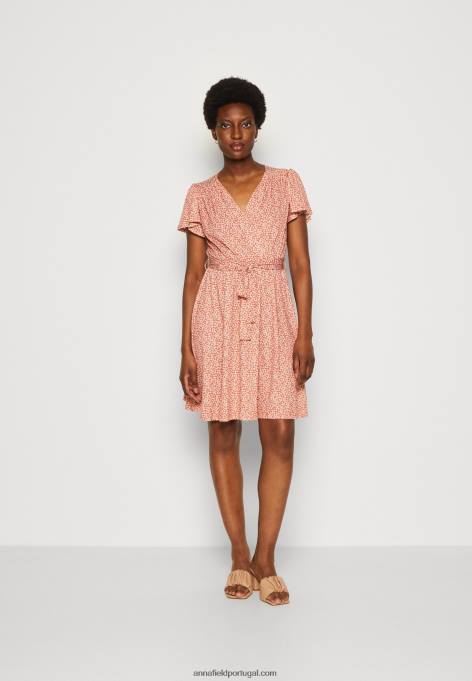 mulheres vestido de dia marrom/branco F4BZ0D3 Anna Field