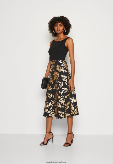 mulheres vestido de dia preto F4BZ0D24 Anna Field