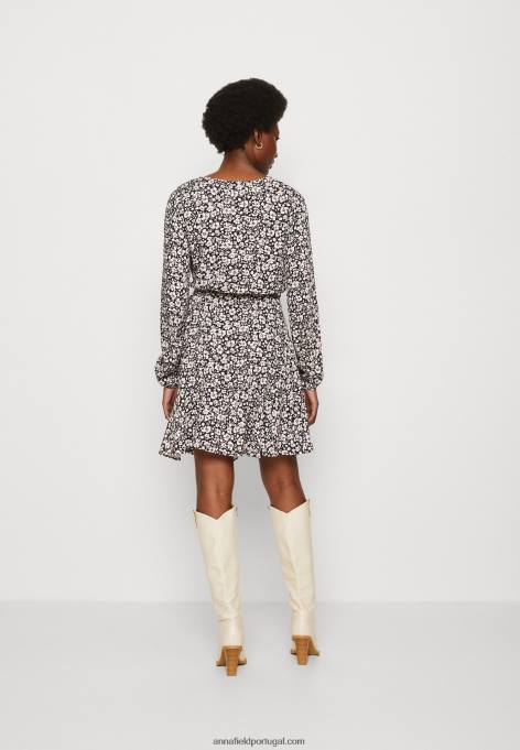 mulheres vestido de dia preto/branco F4BZ0D25 Anna Field