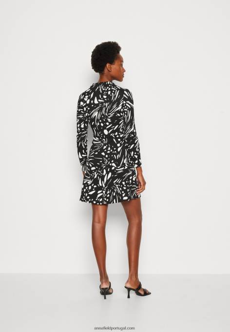 mulheres vestido de dia preto/branco F4BZ0D29 Anna Field