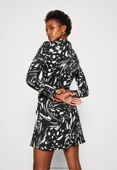 mulheres vestido de dia preto/branco F4BZ0D29 Anna Field