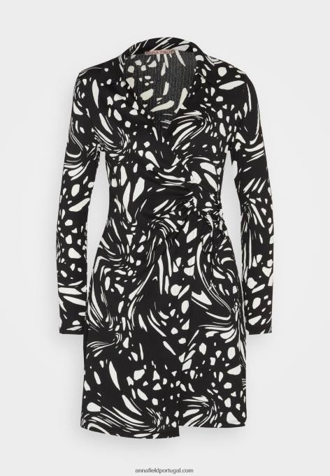 mulheres vestido de dia preto/branco F4BZ0D29 Anna Field