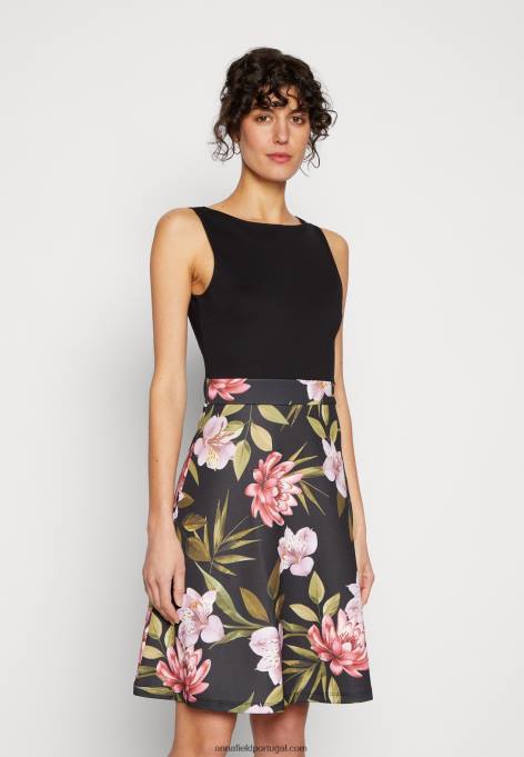 mulheres vestido de dia preto/preto/rosa F4BZ0D15 Anna Field