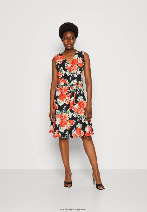 mulheres vestido de dia preto/vermelho F4BZ0D17 Anna Field