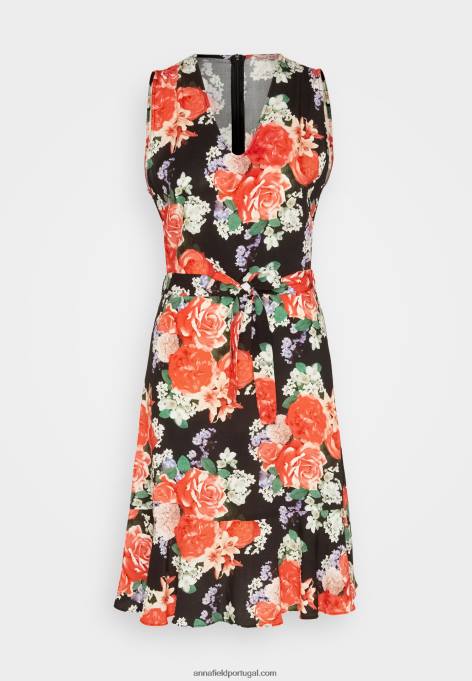 mulheres vestido de dia preto/vermelho F4BZ0D17 Anna Field