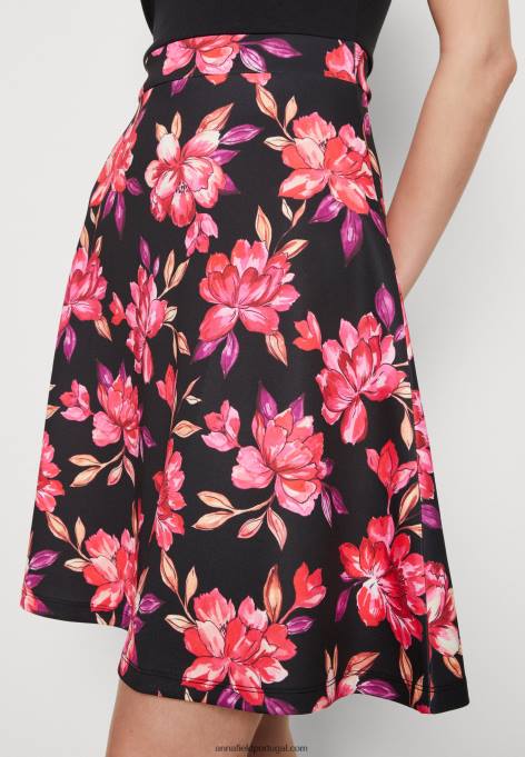 mulheres vestido de dia preto/vermelho/roxo F4BZ0D11 Anna Field