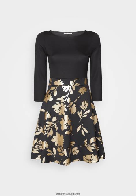 mulheres vestido de jérsei ouro preto F4BZ0D186 Anna Field