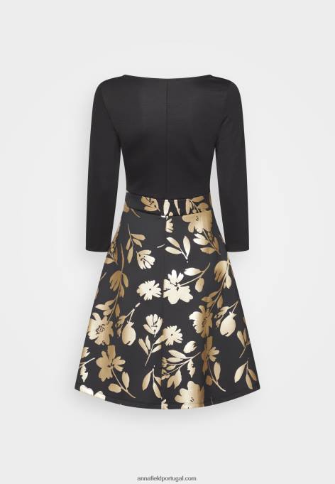mulheres vestido de jérsei ouro preto F4BZ0D186 Anna Field