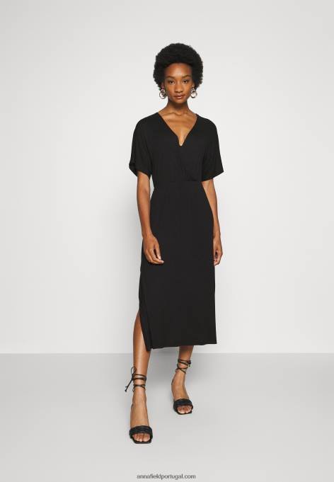 mulheres vestido de jérsei preto F4BZ0D101 Anna Field