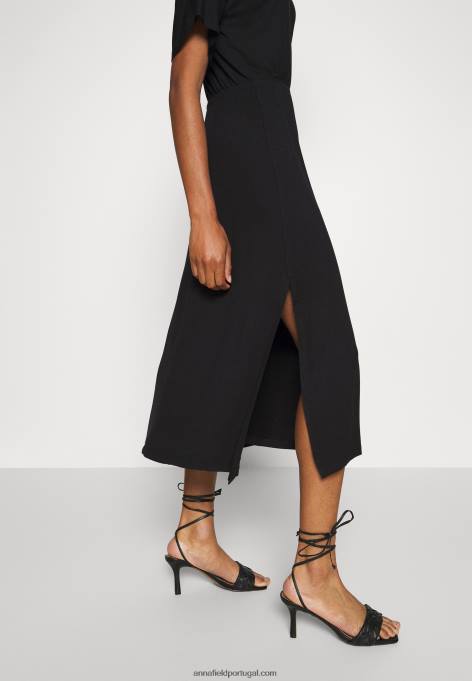 mulheres vestido de jérsei preto F4BZ0D101 Anna Field