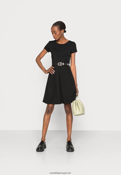 mulheres vestido de jérsei preto F4BZ0D103 Anna Field