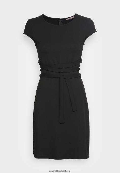 mulheres vestido de jérsei preto F4BZ0D131 Anna Field