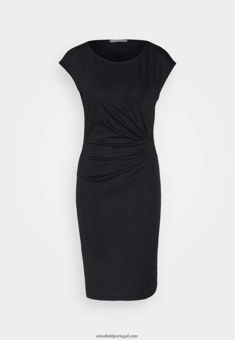 mulheres vestido de jérsei preto F4BZ0D136 Anna Field