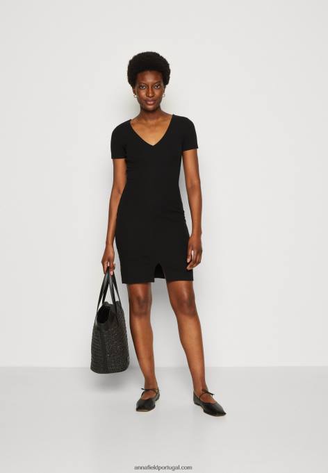 mulheres vestido de jérsei preto F4BZ0D137 Anna Field