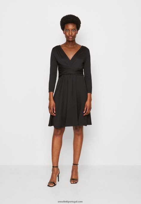 mulheres vestido de jérsei preto F4BZ0D165 Anna Field