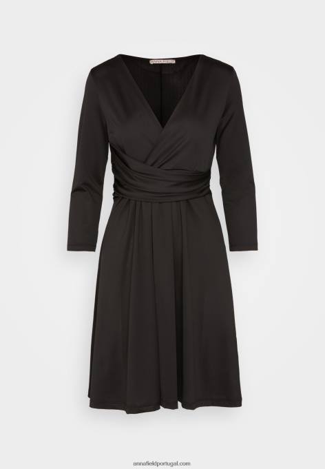 mulheres vestido de jérsei preto F4BZ0D165 Anna Field
