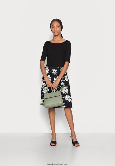 mulheres vestido de jérsei preto F4BZ0D169 Anna Field