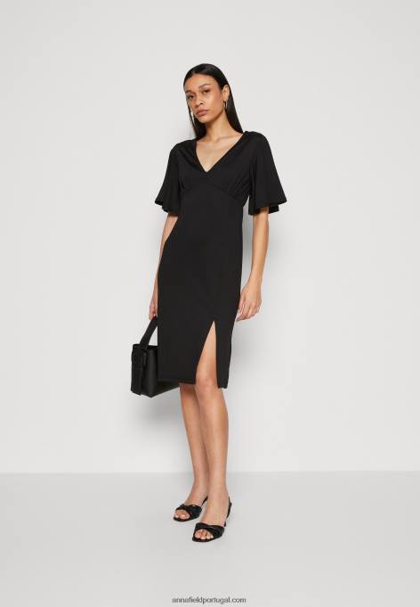 mulheres vestido de jérsei preto F4BZ0D176 Anna Field